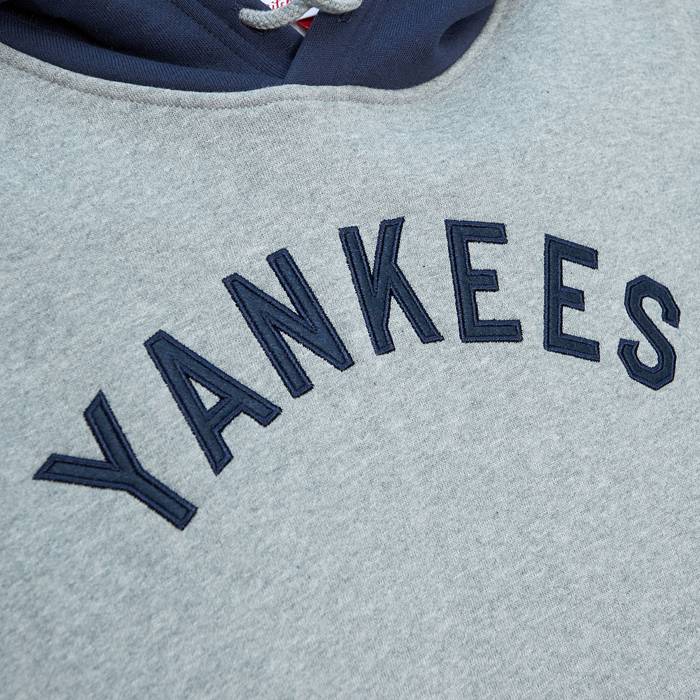 Men's New York Yankees Mitchell & Ness Gray/Navy Fleece Full-Zip Hoodie
