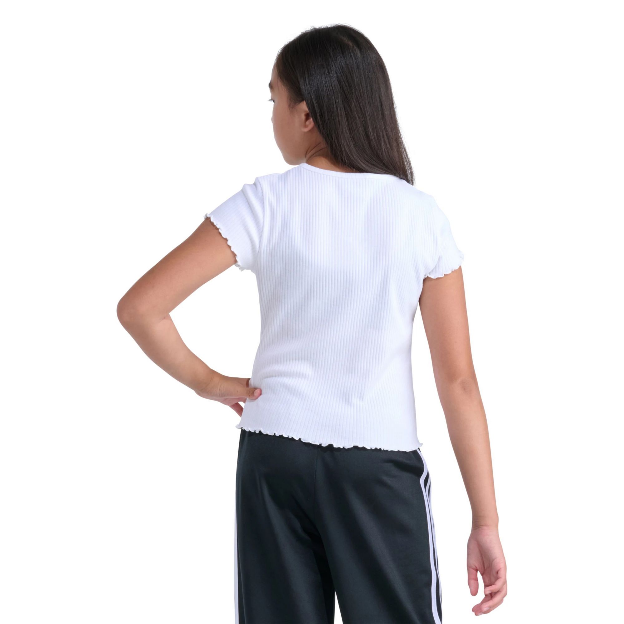 adidas Girls' Originals Short Sleeve Essential Rib Tee product image