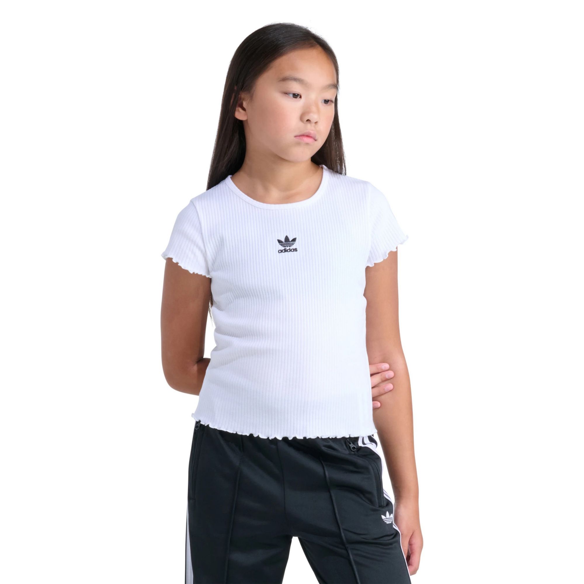 adidas Girls' Originals Short Sleeve Essential Rib Tee product image