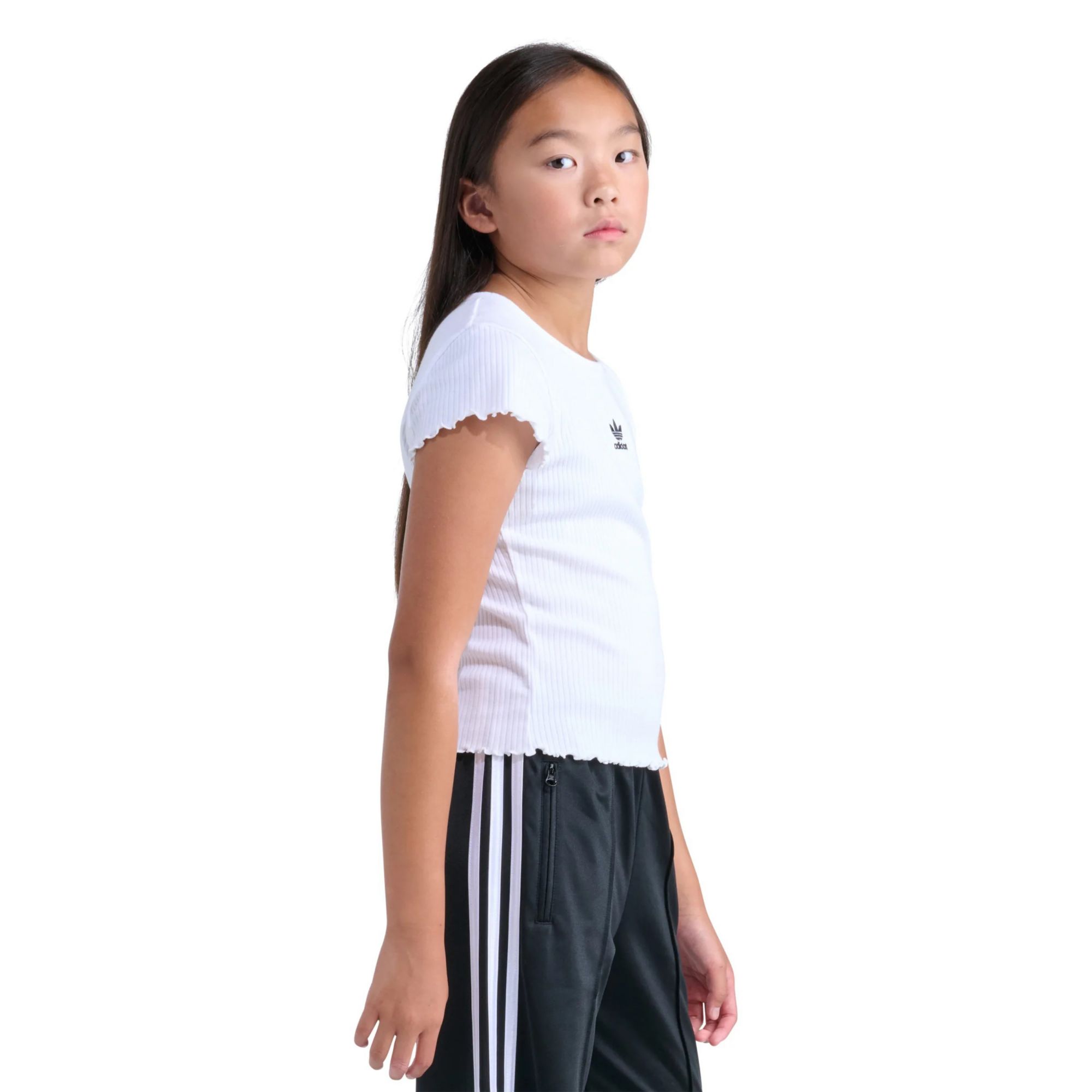 adidas Girls' Originals Short Sleeve Essential Rib Tee product image