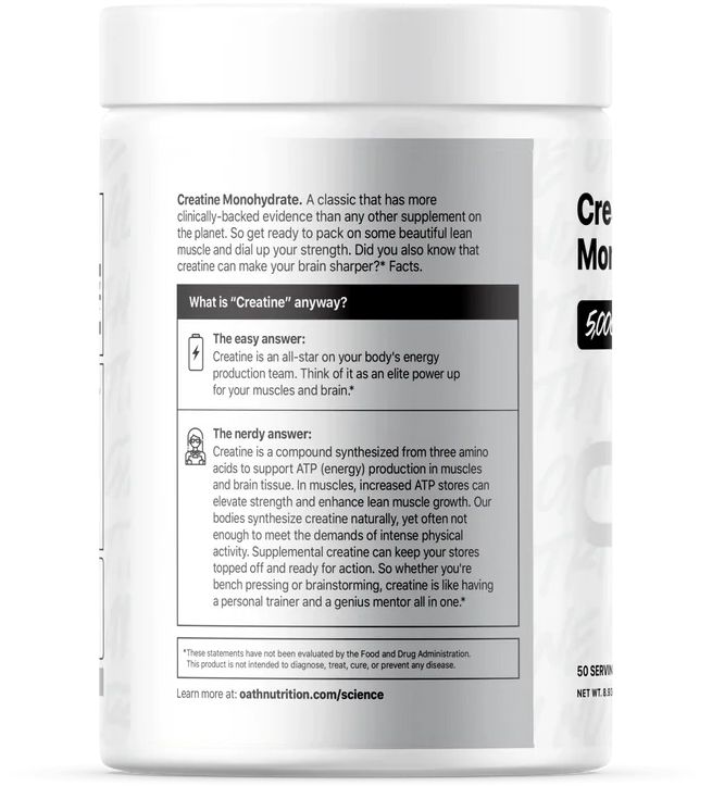 OATH Micronized Creatine Monohydrate – 50 Servings product image
