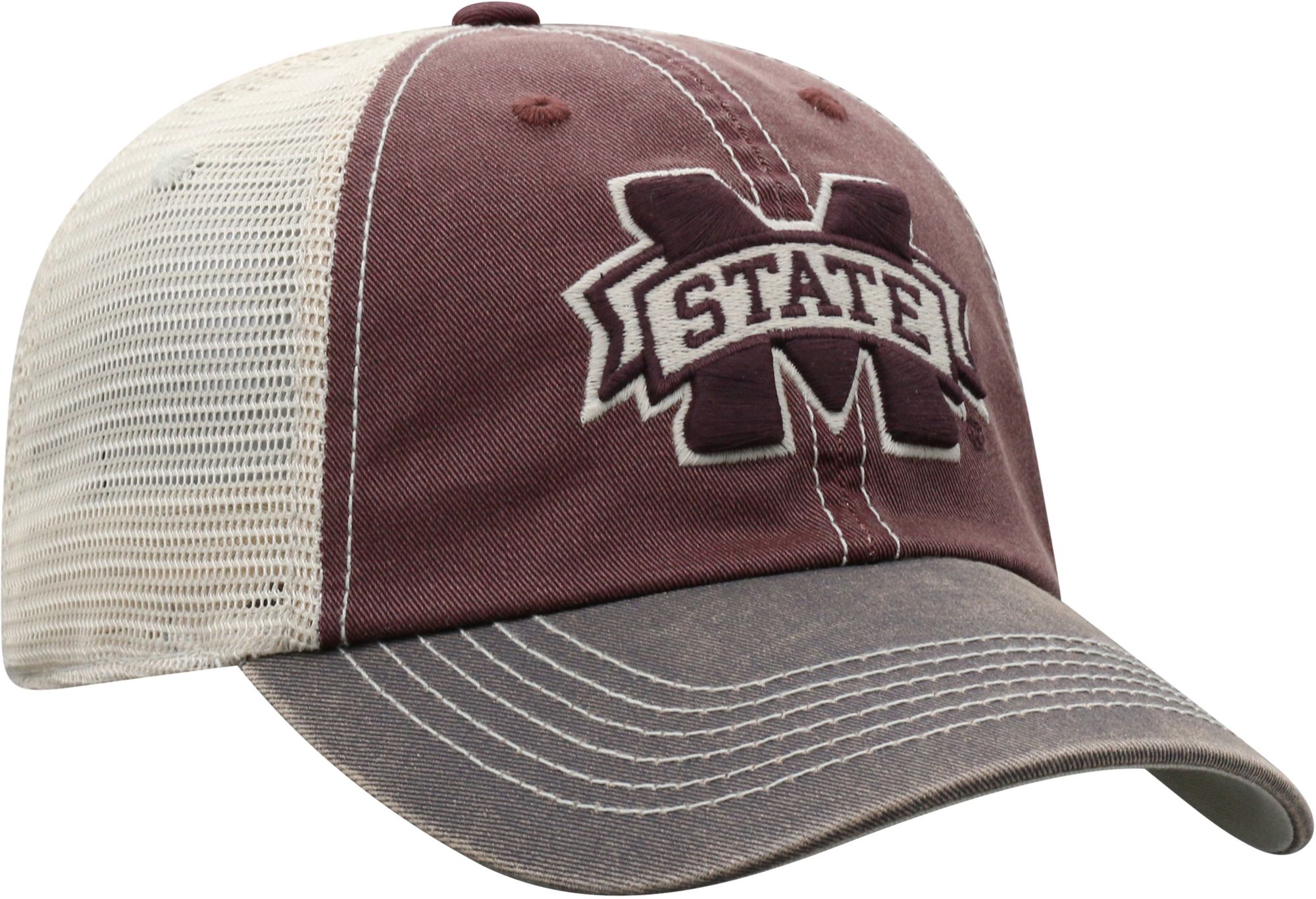 Top of the World Men's Mississippi State Bulldogs Maroon/White Off Road Adjustable Hat