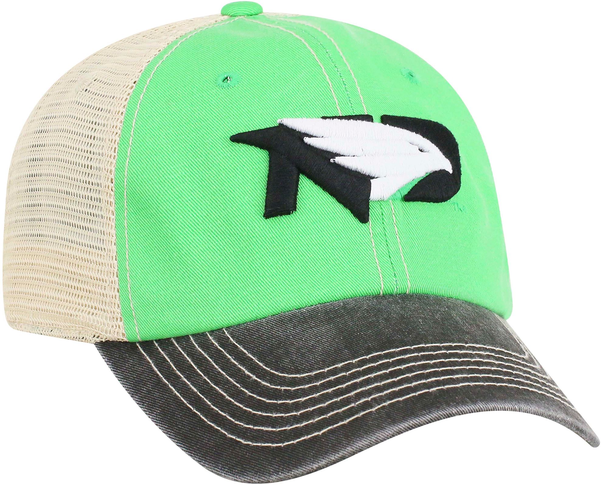 Top of the World Men's North Dakota Fighting Hawks Green/White Off Road Adjustable Hat product image