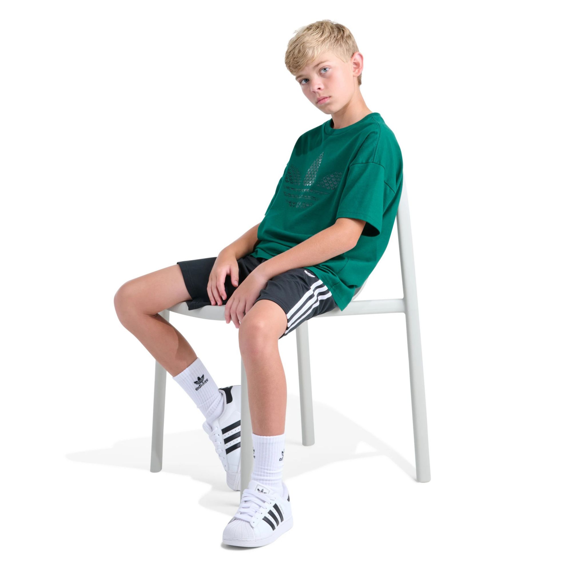 adidas Youth Originals Elastic Waistband 3-Stripe Tricot Short product image