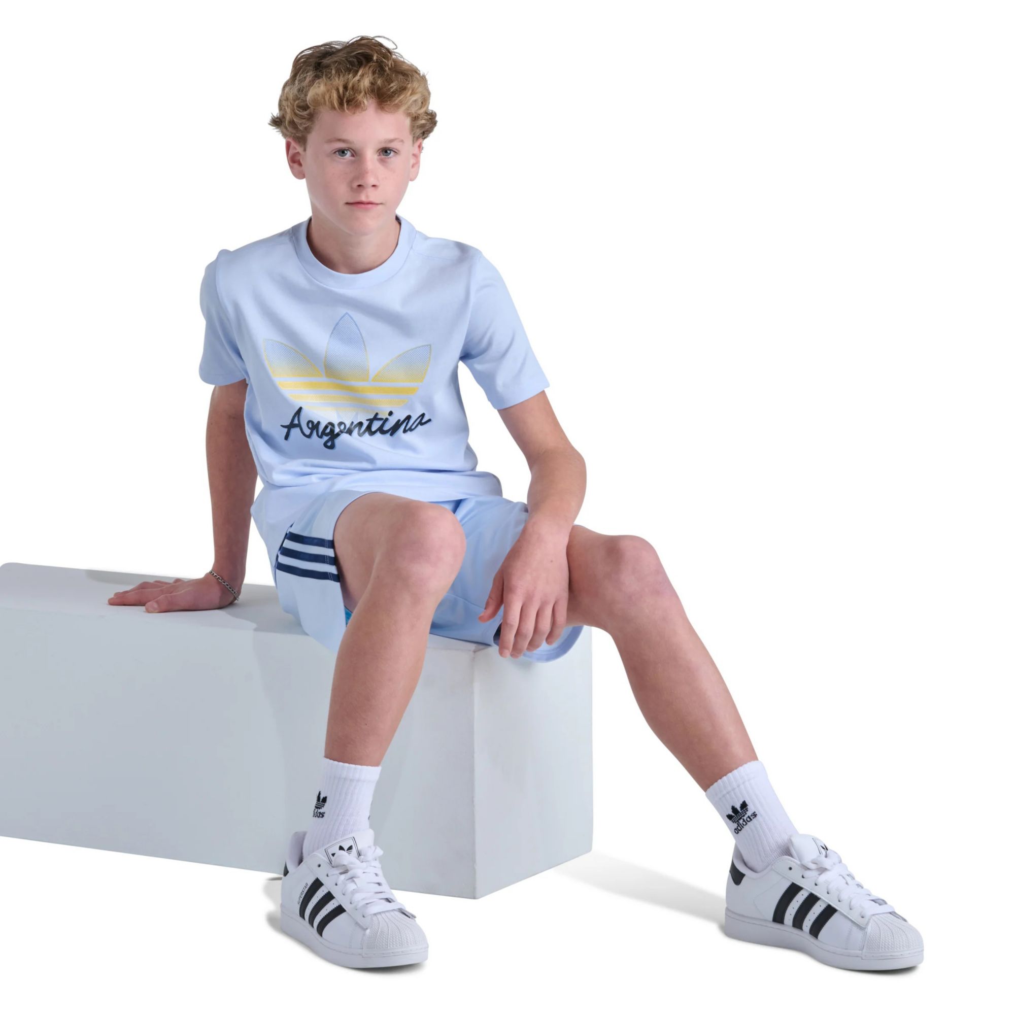 adidas Youth Originals Elastic Waistband 3-Stripe Tricot Short product image