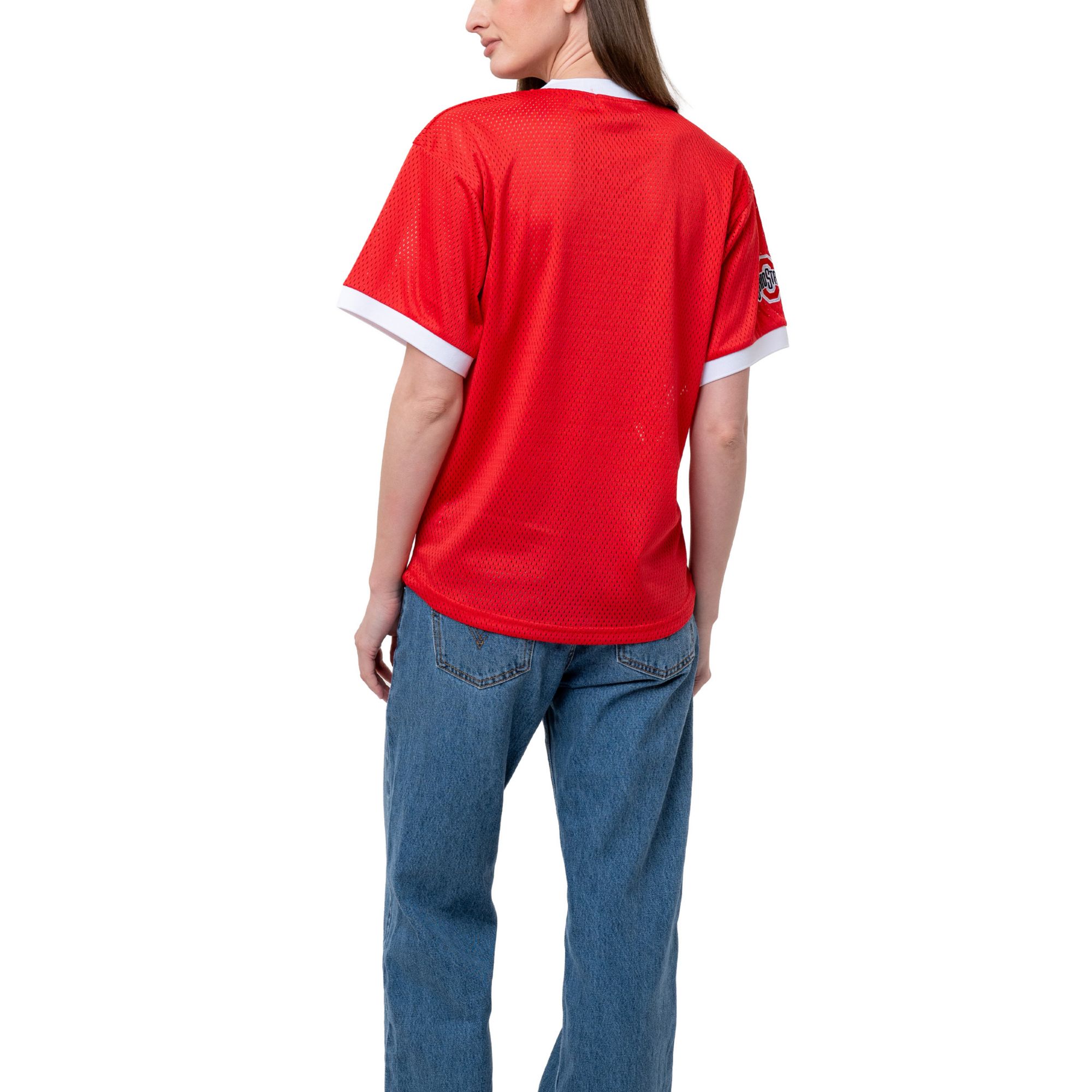 Established & Co Women's Ohio State Buckeyes Red Pullover Jersey product image