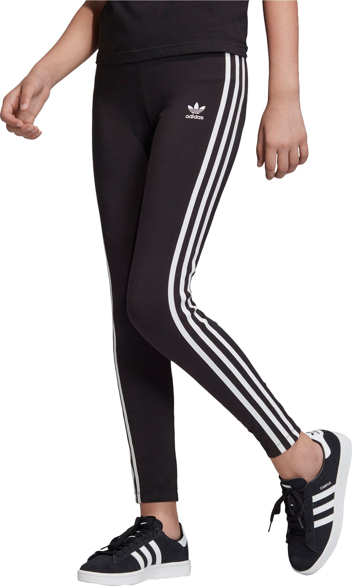 girls 3 stripe adidas leggings