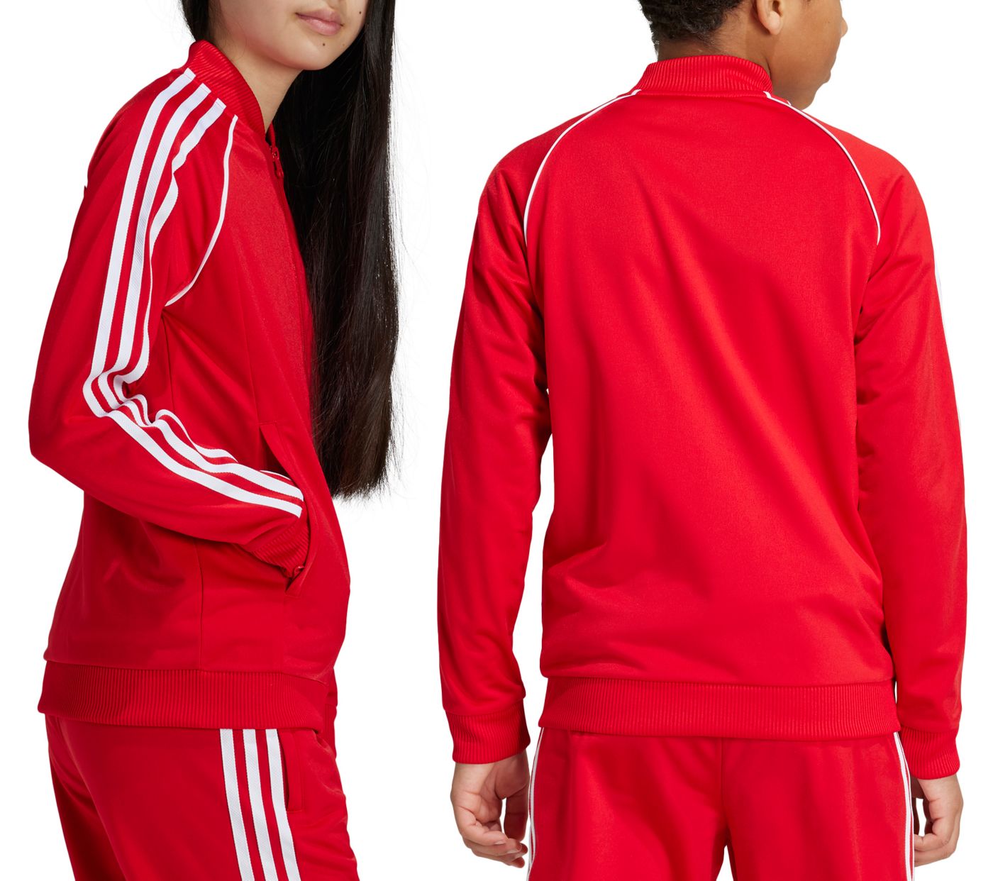 Adidas Kids Originals Adicolor Superstar Track Top in Red Better Scarlet Size XL Polyester
