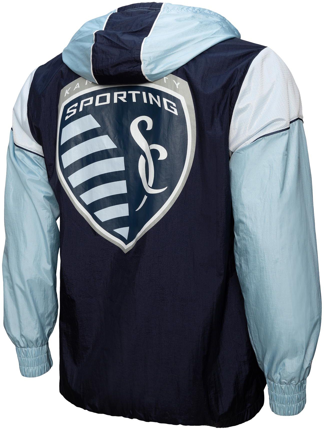 Mitchell & Ness Sporting Kansas City Highlight Navy Windbreaker Jacket product image