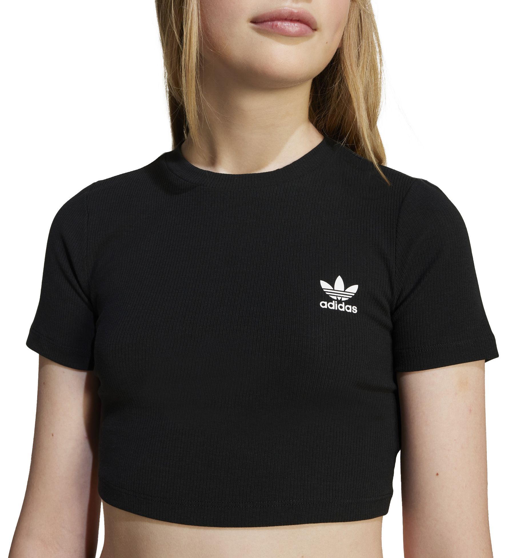 adidas Girls' Ribbed Crop T-Shirt product image
