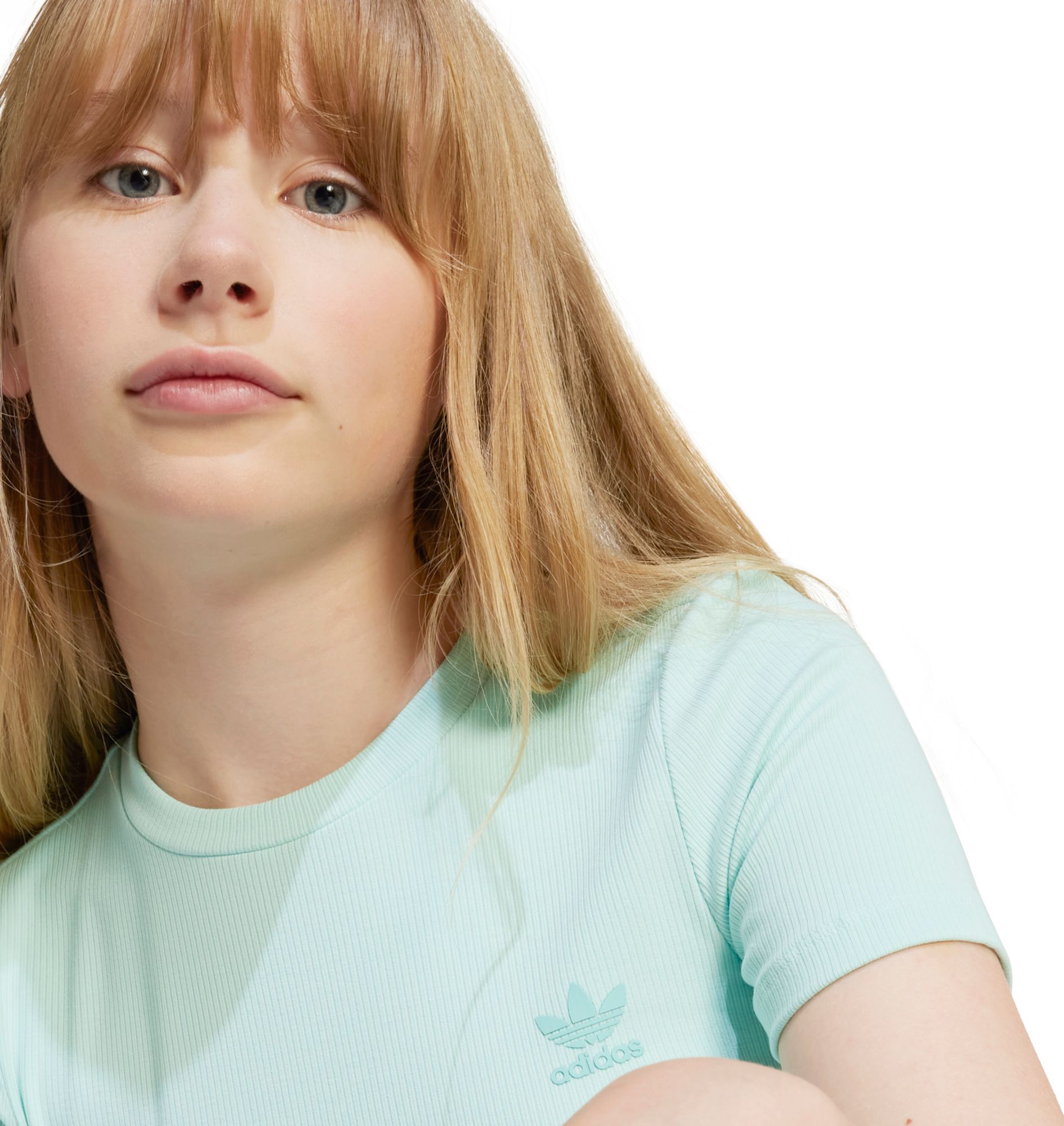 adidas Girls' Ribbed Crop T-Shirt product image