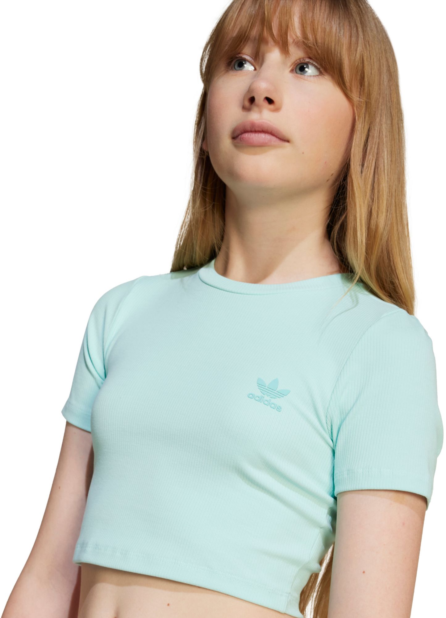 adidas Girls' Ribbed Crop T-Shirt product image