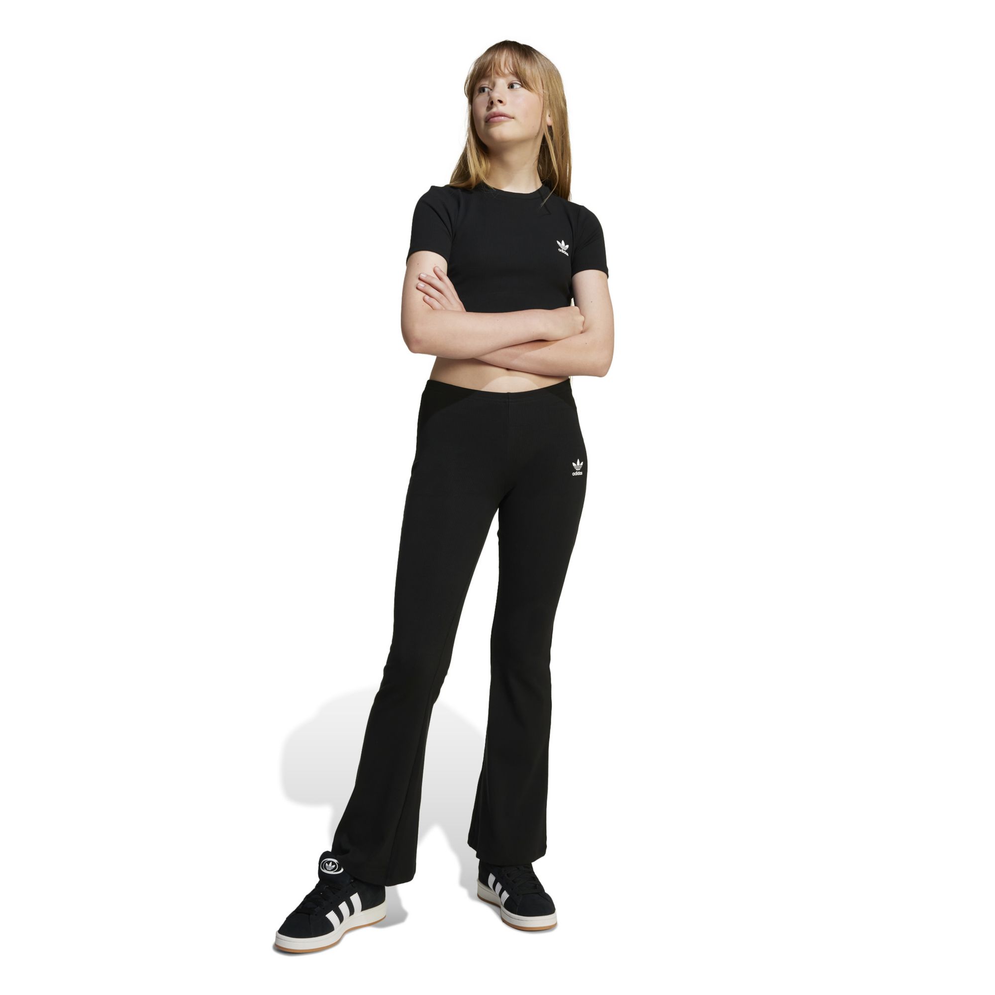 adidas Girls' Ribbed Flared Pants product image