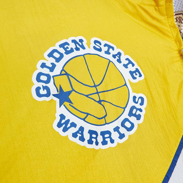NBA Golden State Warriors White Mesh Lined Windbreaker Jacket Mens Small