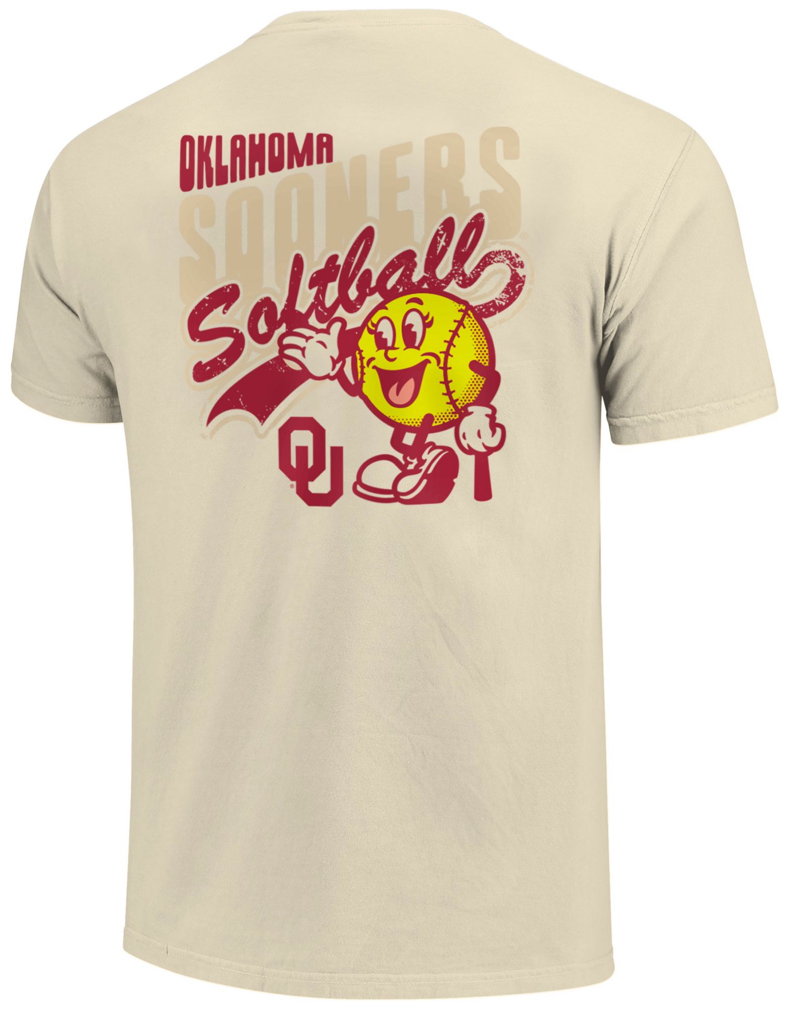 Image One Men's Oklahoma Sooners Ivory Retro Vibe Softball T-Shirt product image