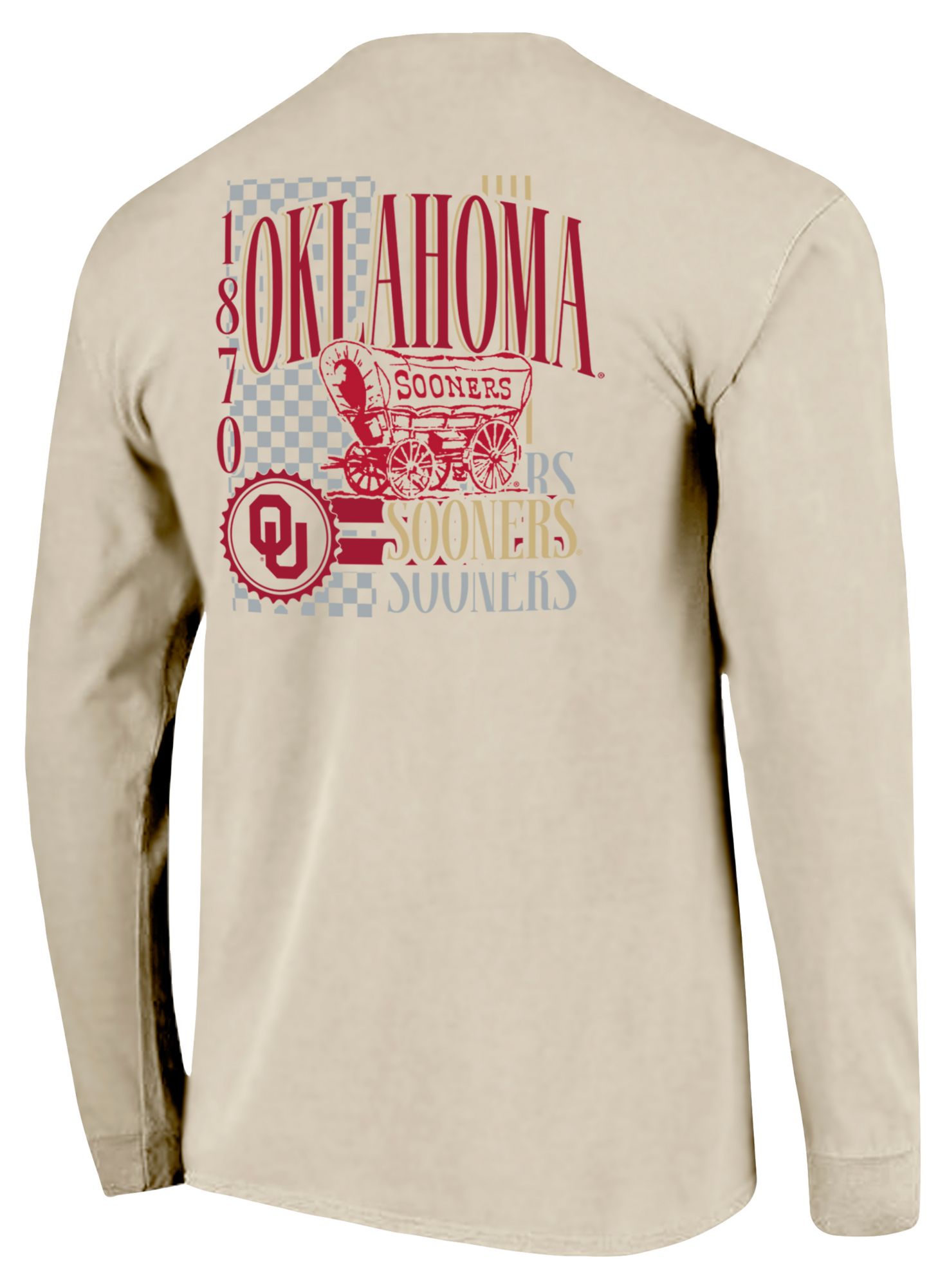 Image One Men's Oklahoma Sooners Ivory IV 90s Print Long Sleeve T-Shirt product image