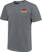 Image One Women's Oklahoma State Cowboys Grey Pattern Script Softball T-Shirt product image