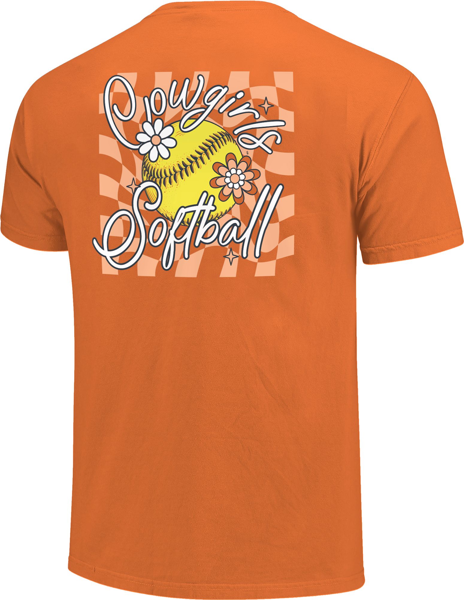 Image One Women's Oklahoma State Cowboys Orange Floral Softball T-Shirt product image