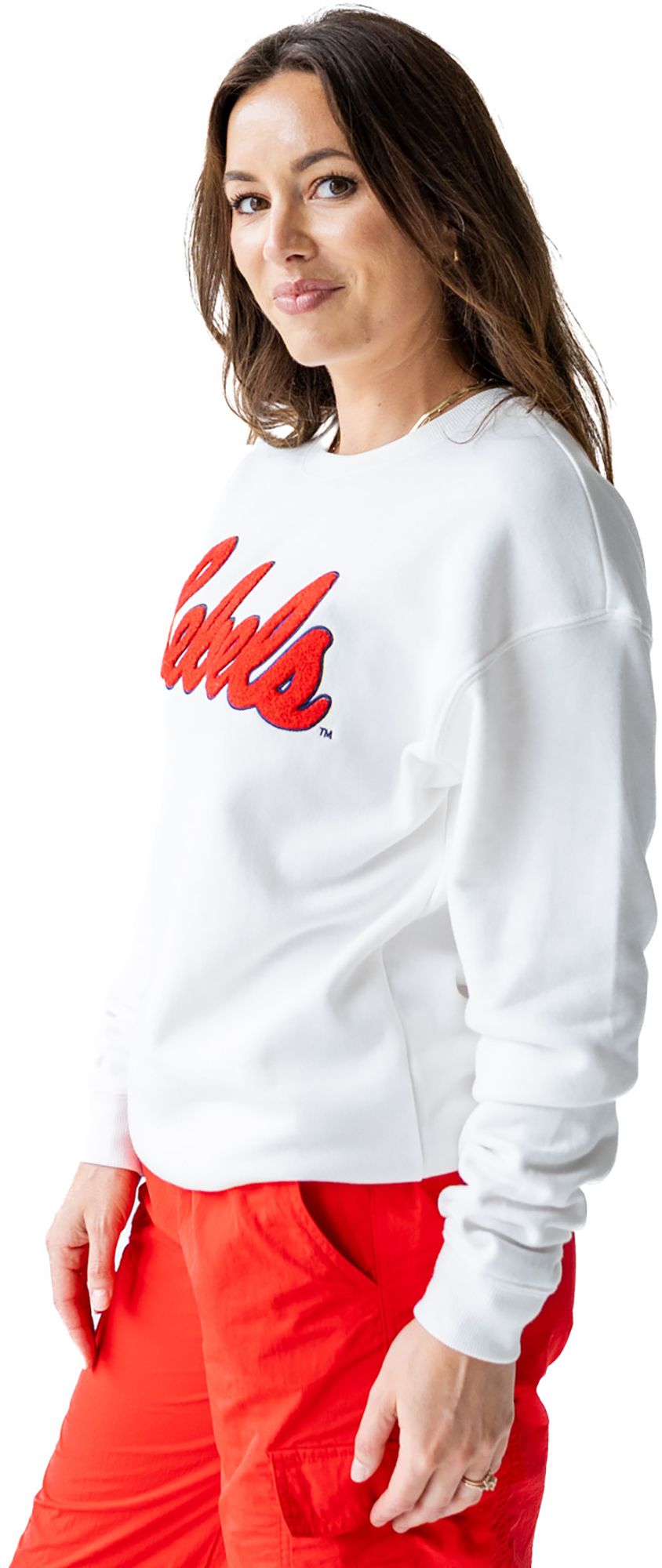 Gameday Social Women's Ole Miss Rebels White Chenille Crewneck Sweatshirt product image