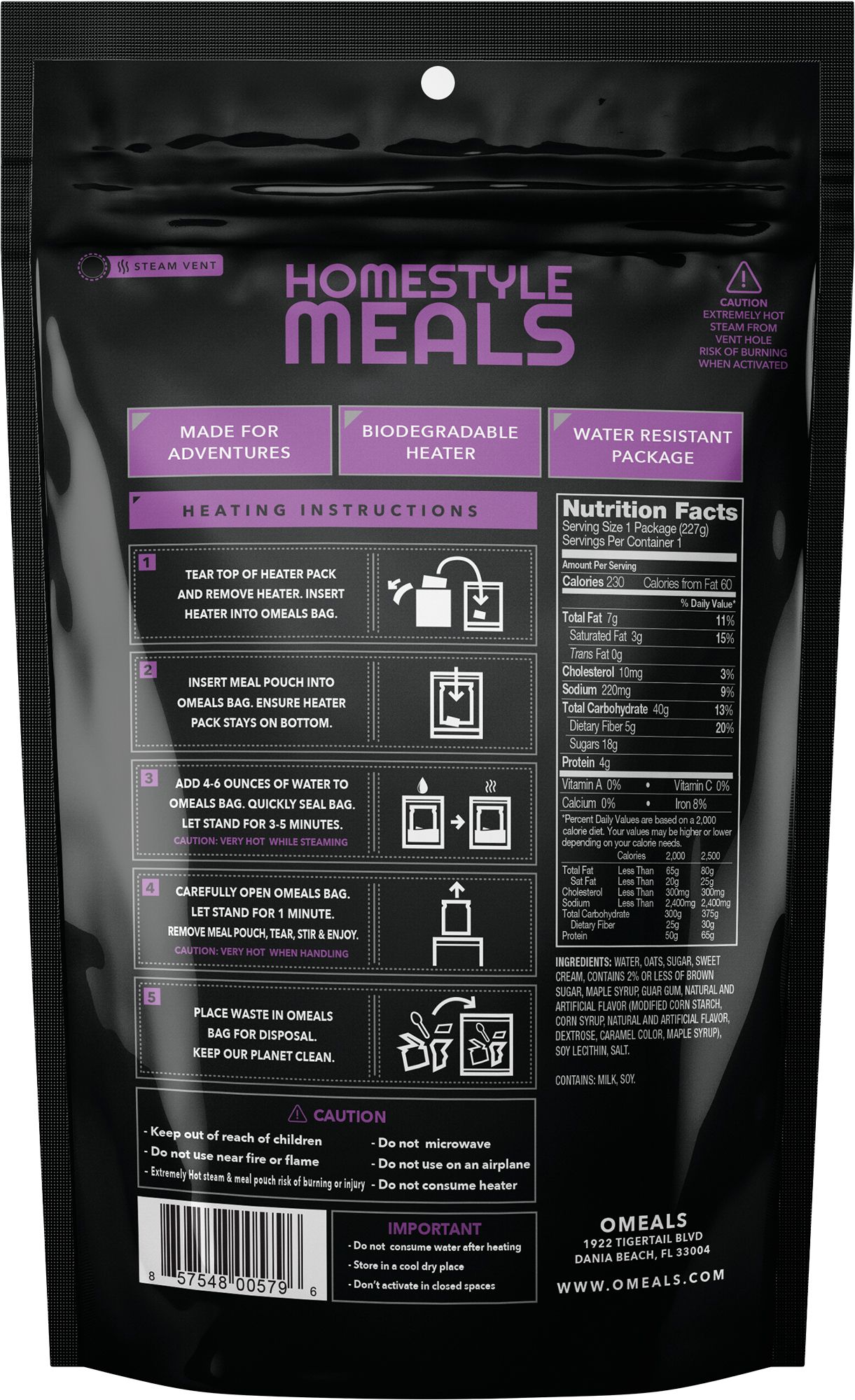 OMEALS 8 oz. Maple Brown Sugar Oatmeal product image