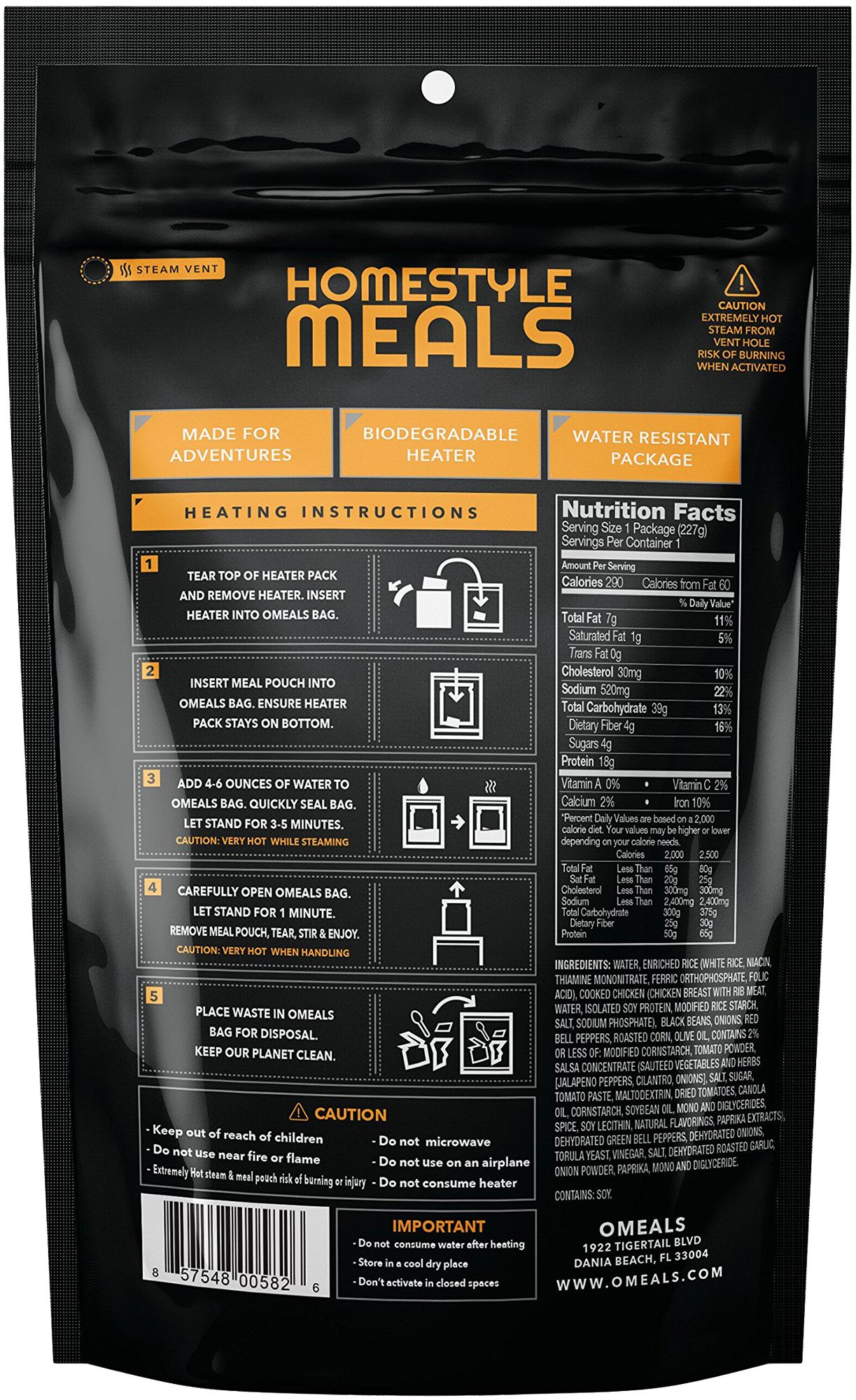 OMEALS 8 oz. Southwest Chicken and Rice product image