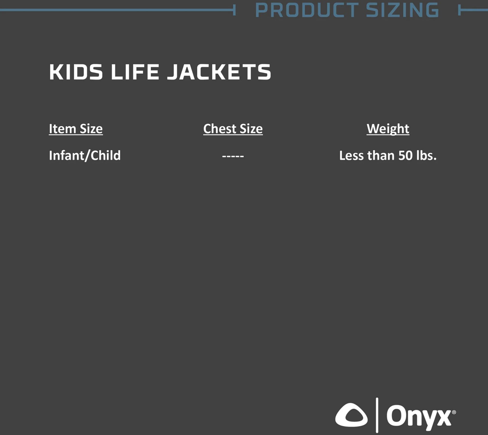 Onyx Infant/Child General Purpose Life Jacket product image