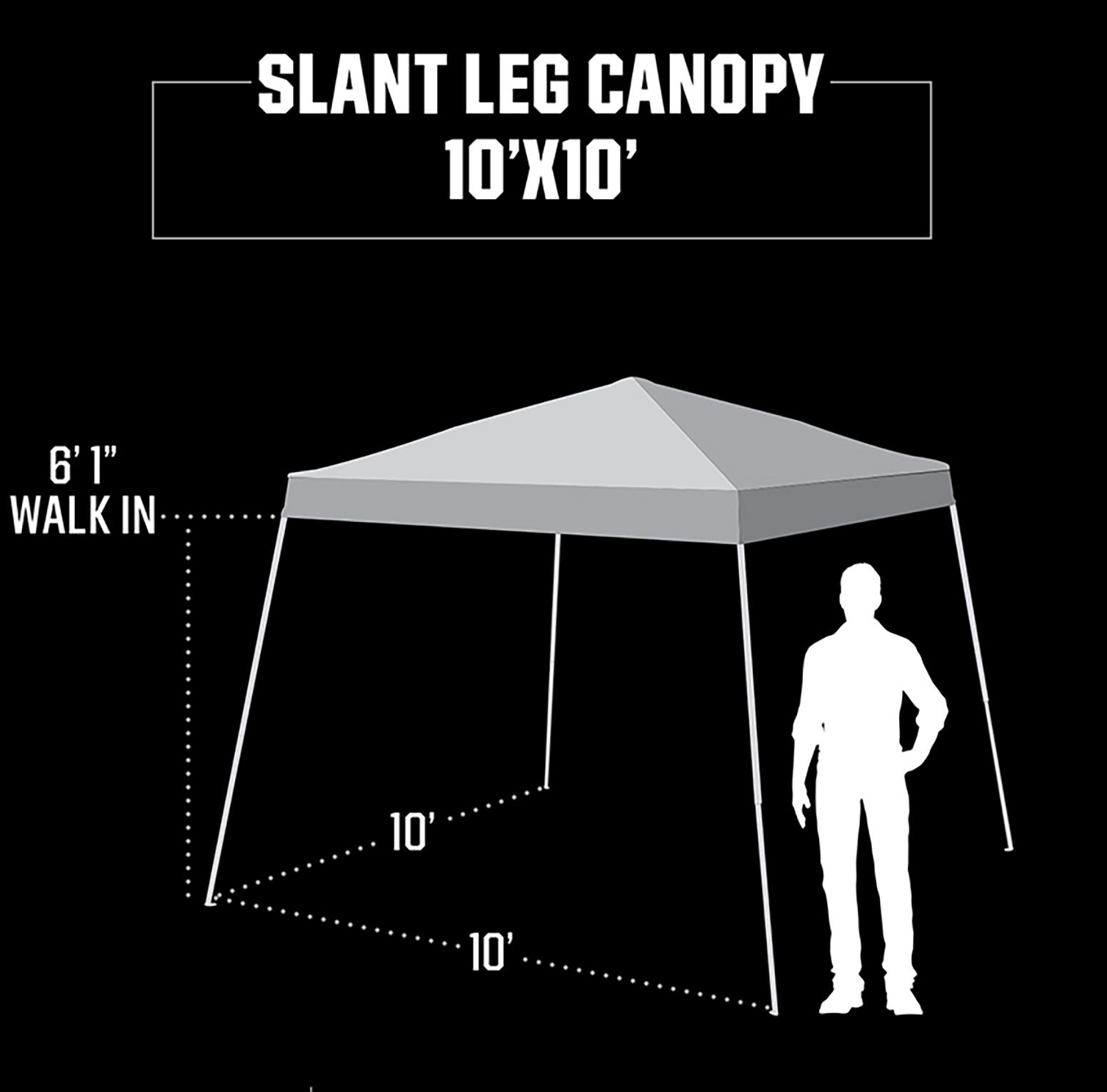 Quest Q64 10'x10' Slant Leg Canopy