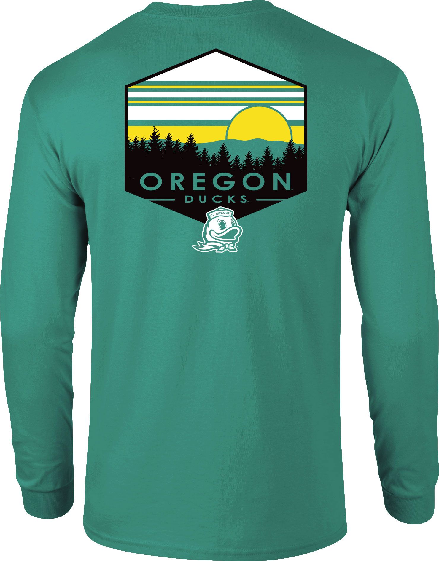 Image One Men's Oregon Ducks Green Tree Shield Long Sleeve T-Shirt product image