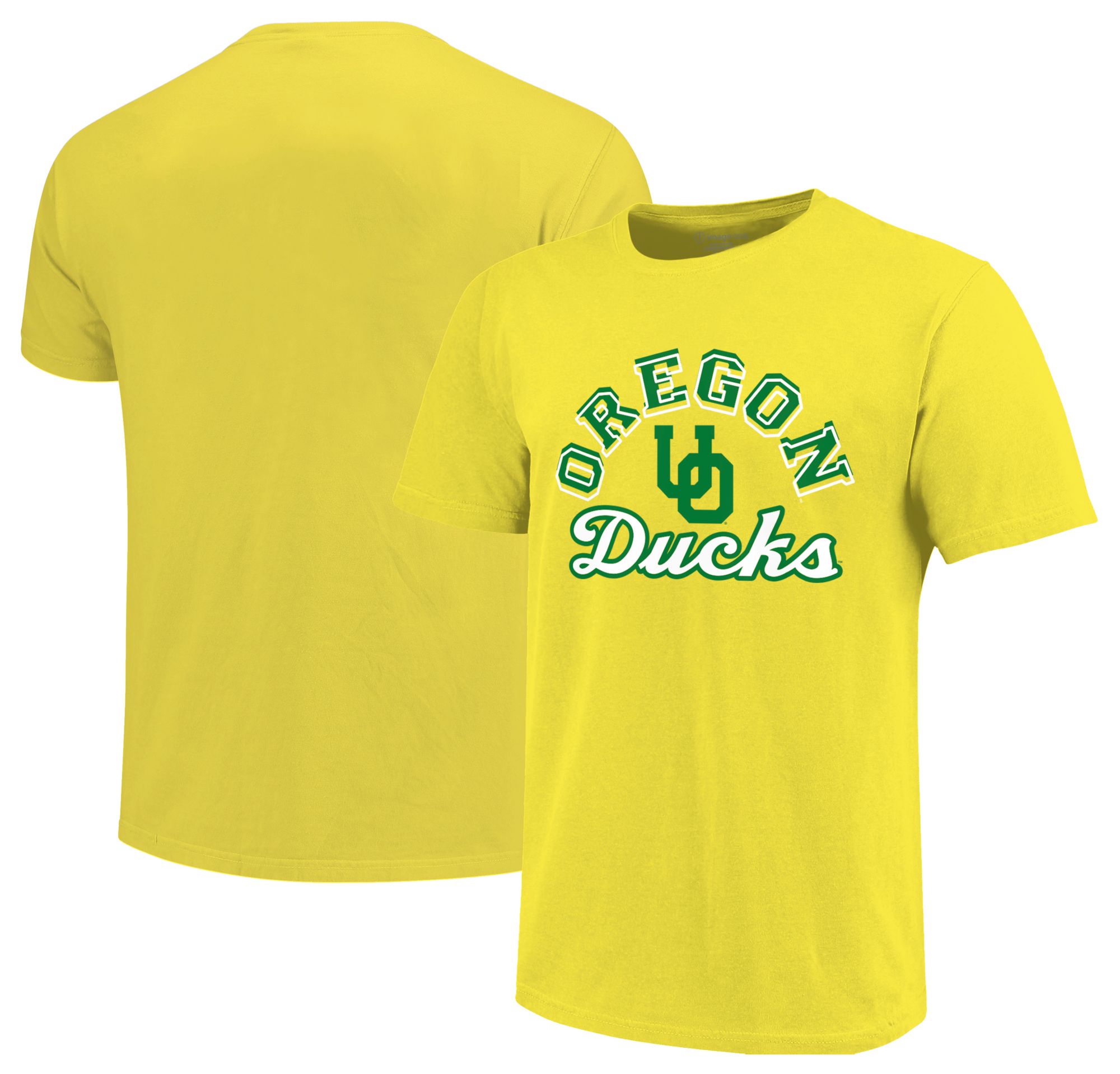 Image One Men's Oregon Ducks Yellow Arch Script T-Shirt product image