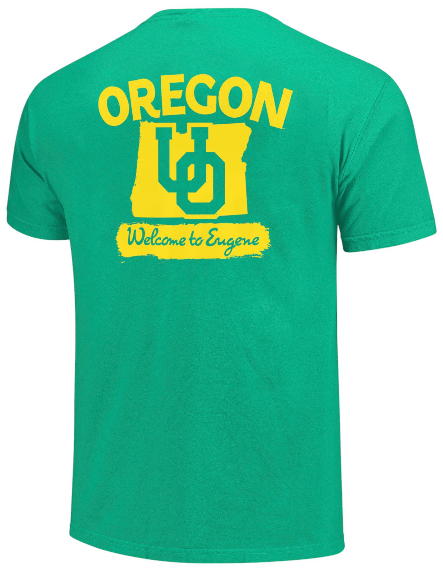 Image One Men's Oregon Ducks Kelly Green Mascot Motorcycle T-Shirt product image