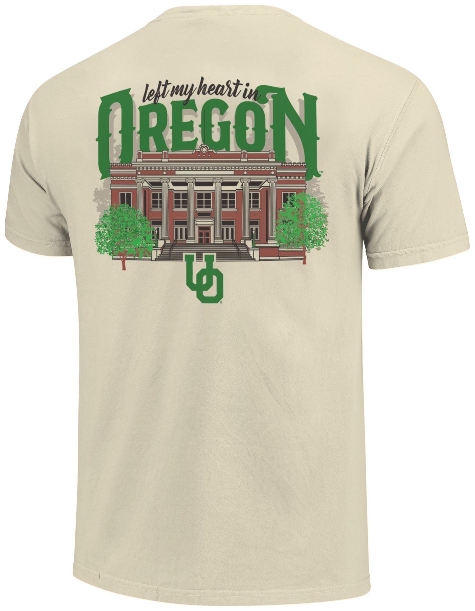 Image One Men's Oregon Ducks Ivory Campus Chant Building Short Sleeve T-Shirt product image