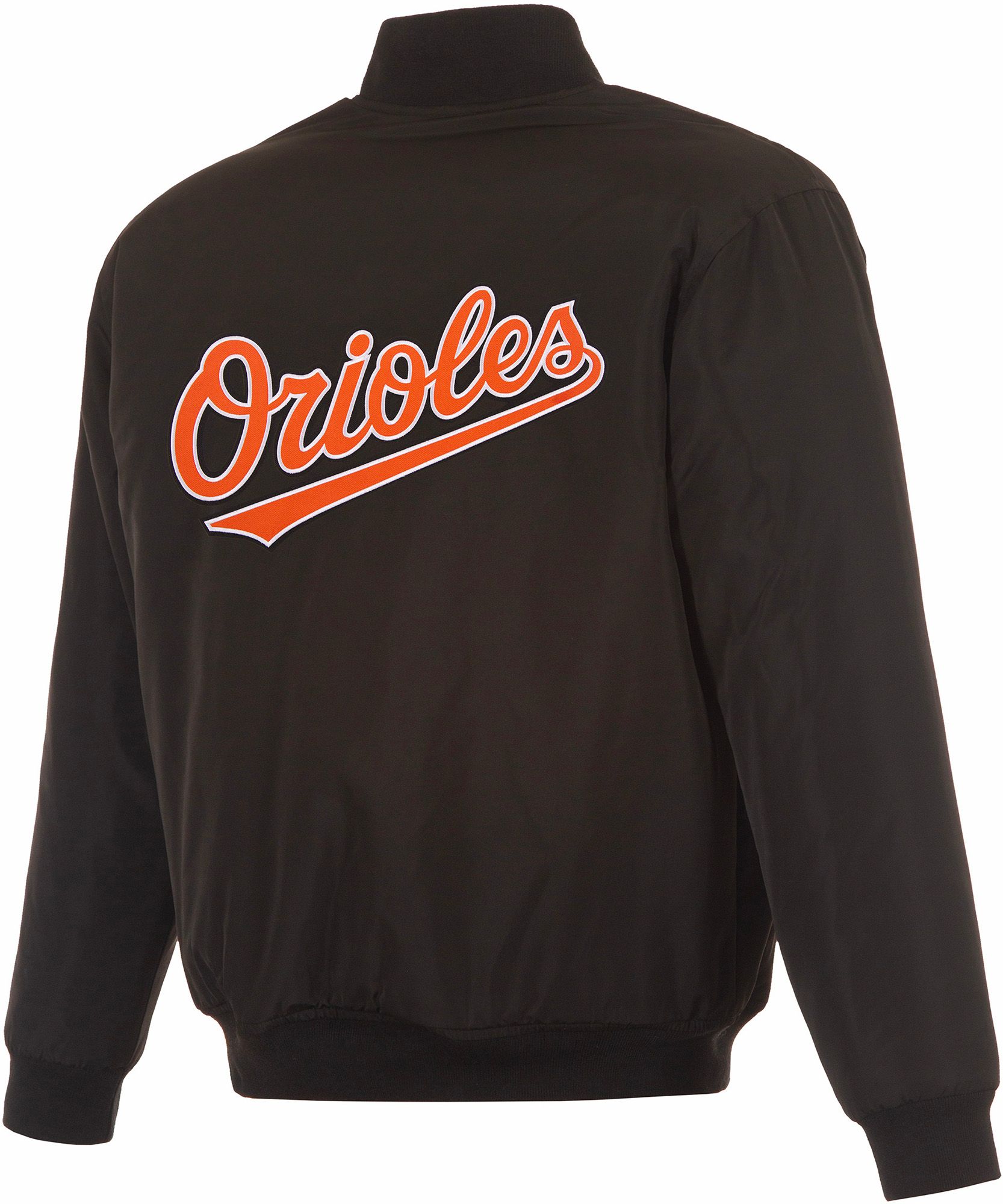 JH Design Men's Baltimore Orioles Full-Zip Reversible Flight Black Nylon Jacket product image