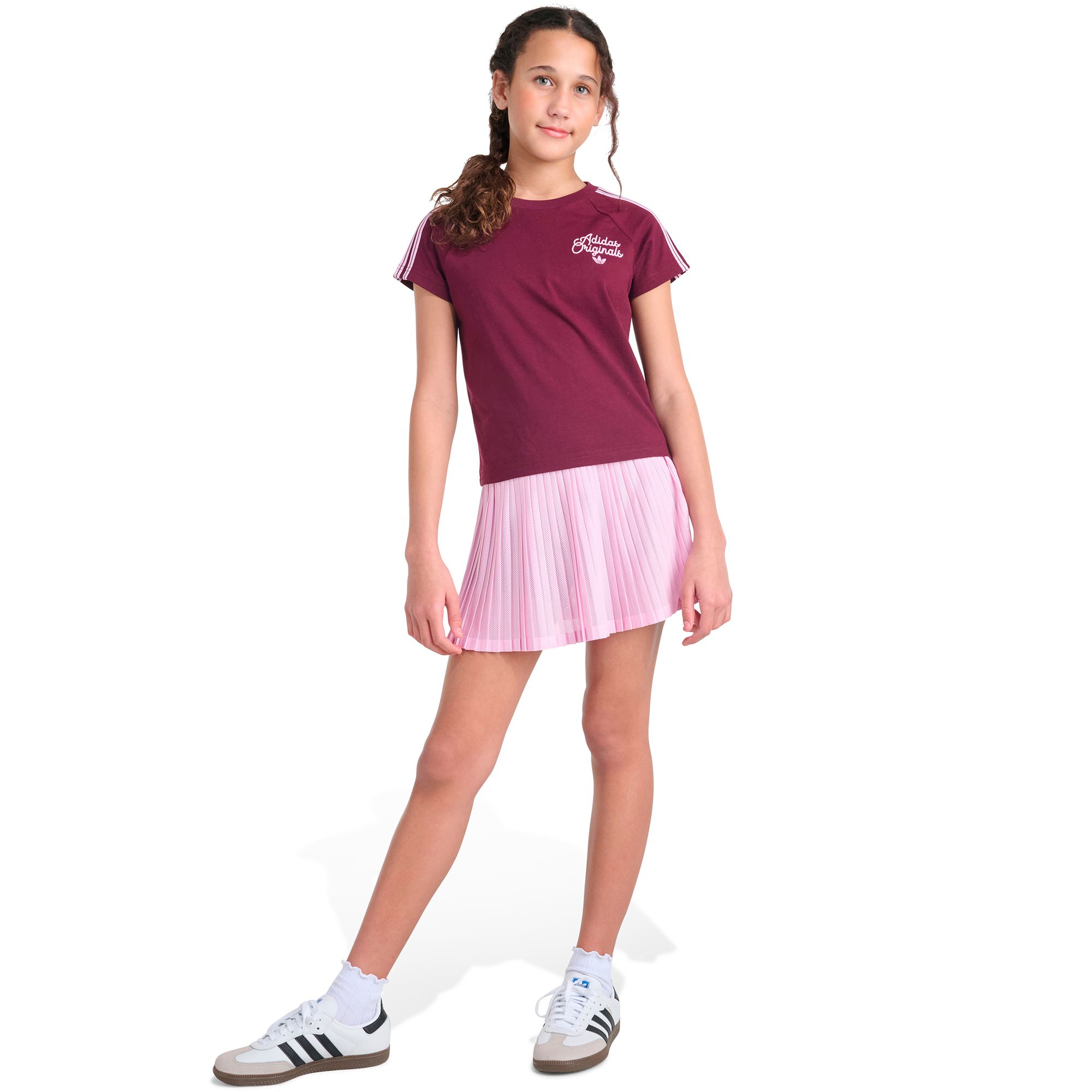adidas Girls' Originals Trefoil Printed Elastic Waistband Mesh Skort product image