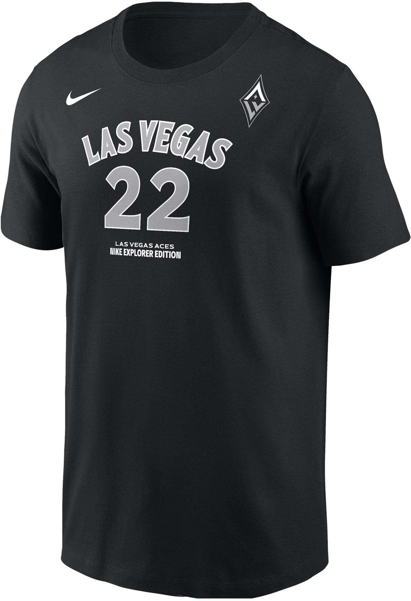 Nike Adult Las Vegas Aces A'ja Wilson #22 Explorer Black T-Shirt