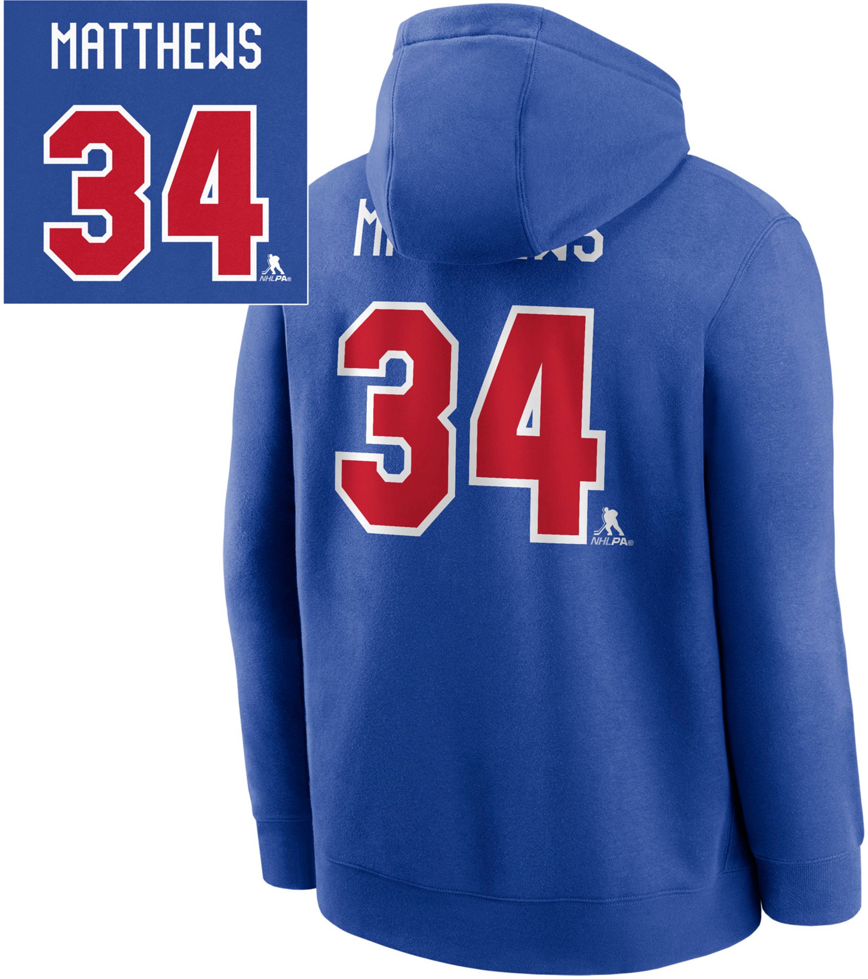 Nike Men's Olympics USA Hockey Royal Auston Matthews #34 Pullover Hoodie product image
