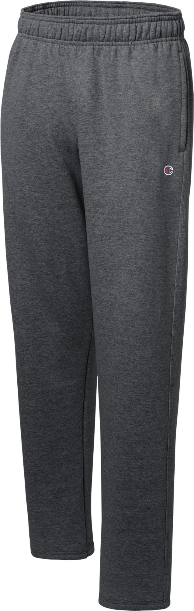 champion men's powerblend open bottom fleece pant