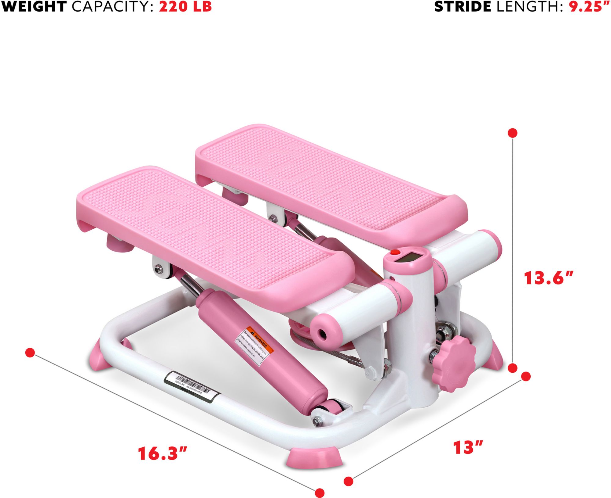 Sunny Health & Fitness Total Body Pink Step Machine product image