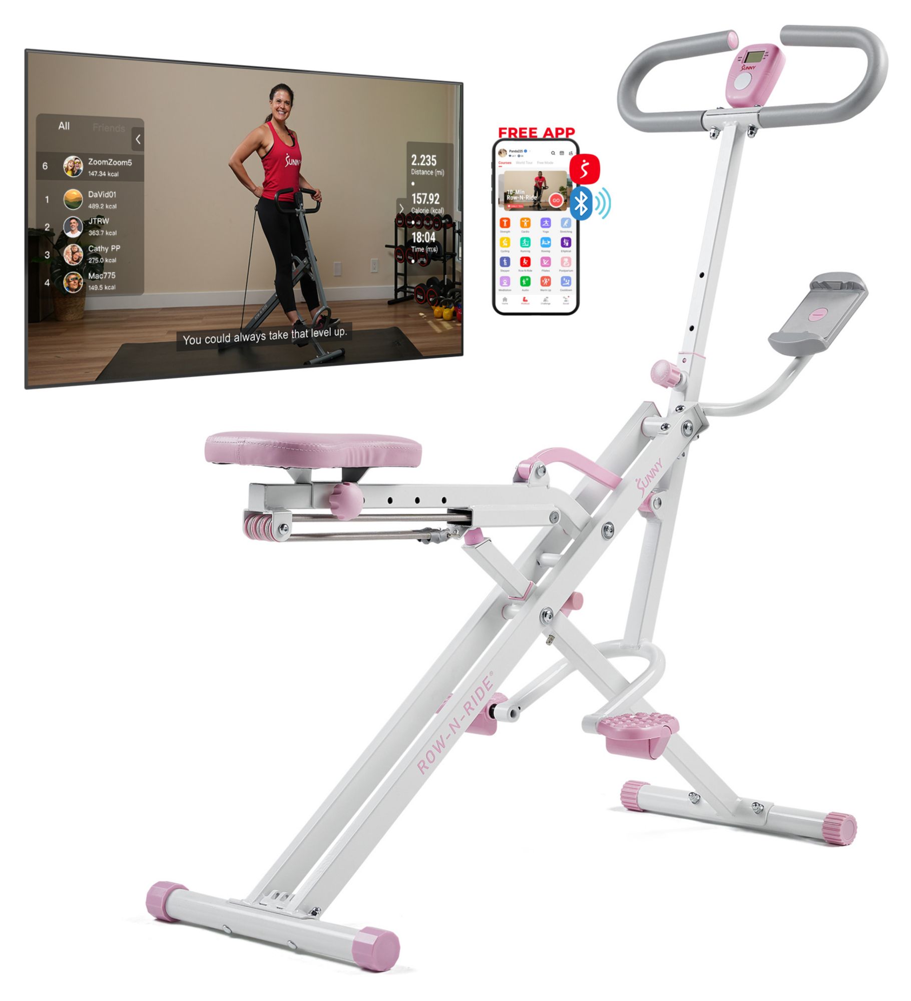 Sunny Health & Fitness Smart Upright Row-N-Ride Exerciser product image
