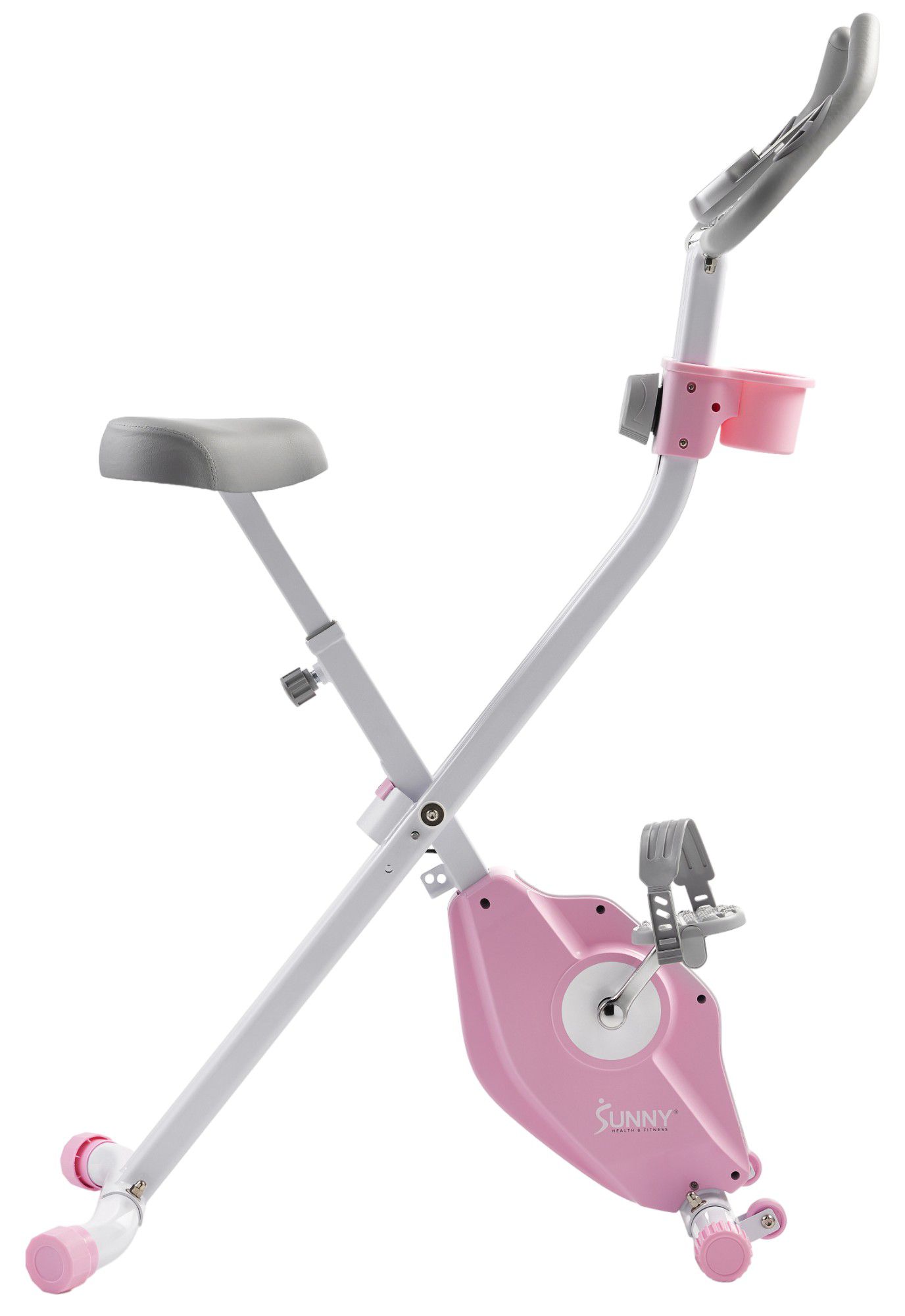 Sunny Health & Fitness Pink Foldable Magnetic Exercise X-Bike product image