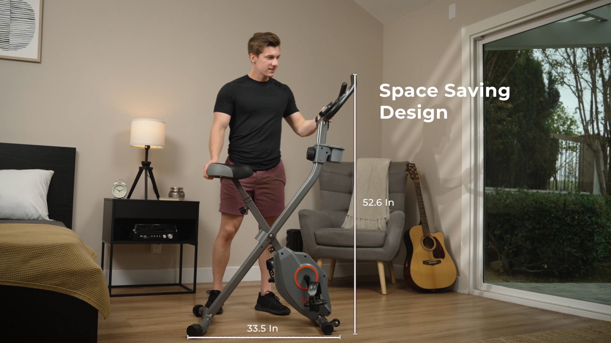 Sunny Health & Fitness Pink Foldable Magnetic Exercise X-Bike product