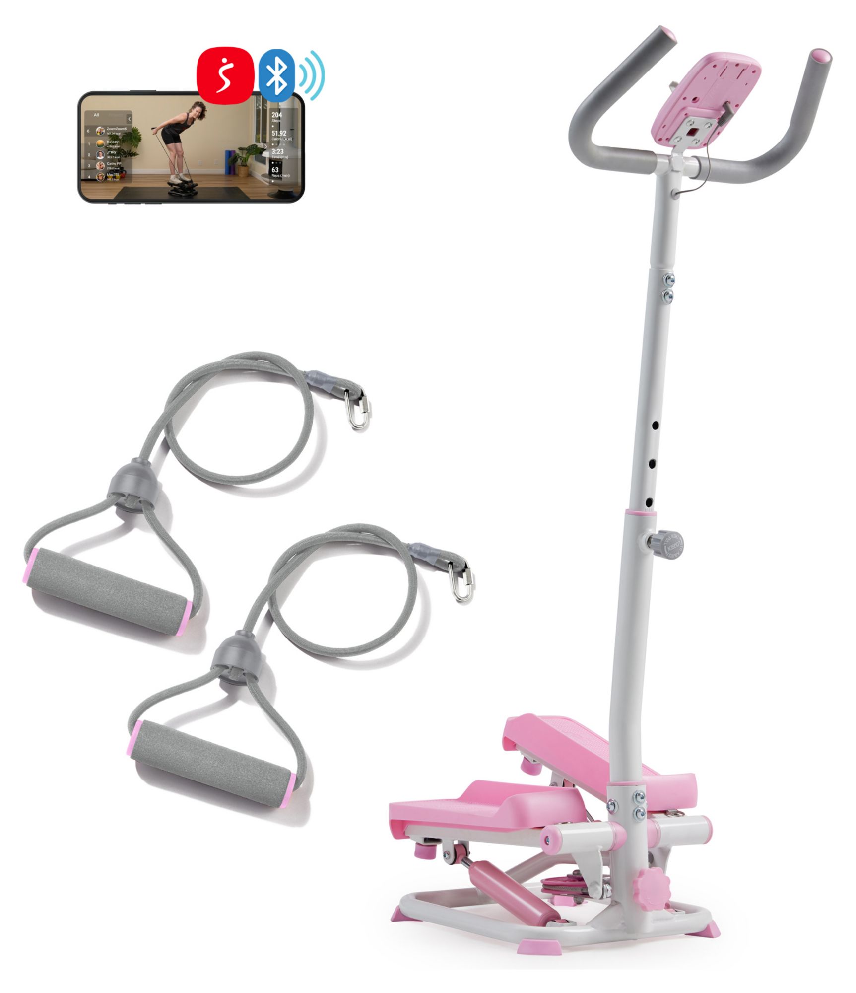 Sunny Health & Fitness Smart Stepper with Resistance Bands product image