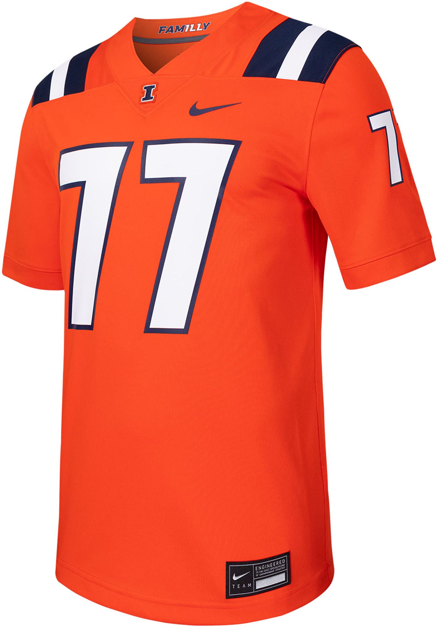 Nike Men's Illinois Fighting Illini #77 Orange Replica Alternate Football Jersey