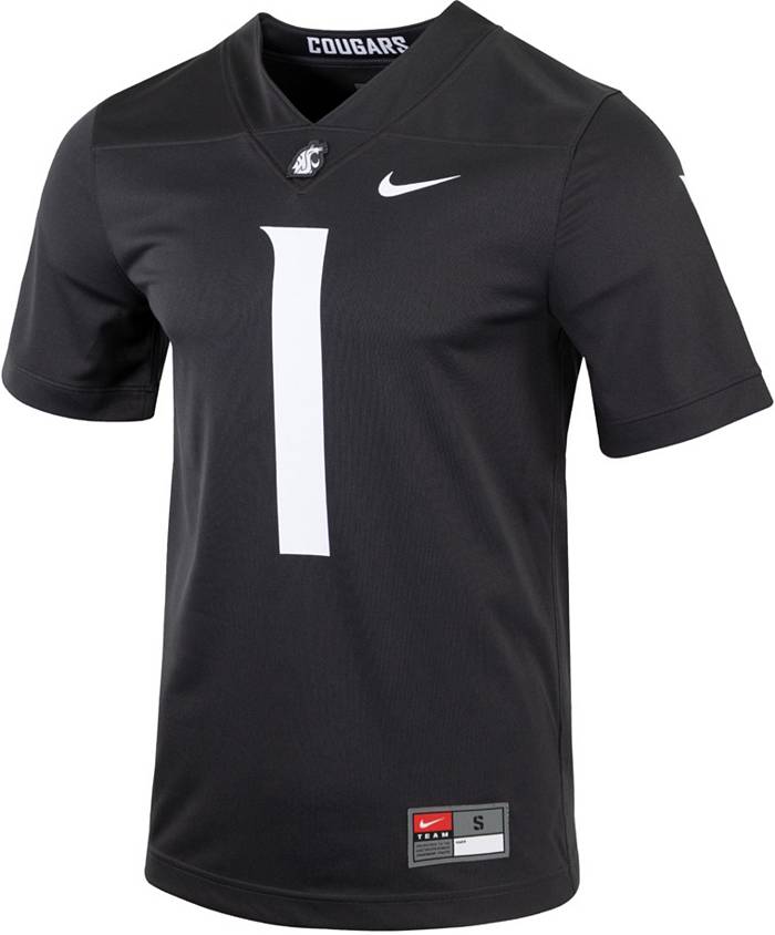Men's Nike #1 Charcoal Washington State Cougars Untouchable Football Jersey Size: Large