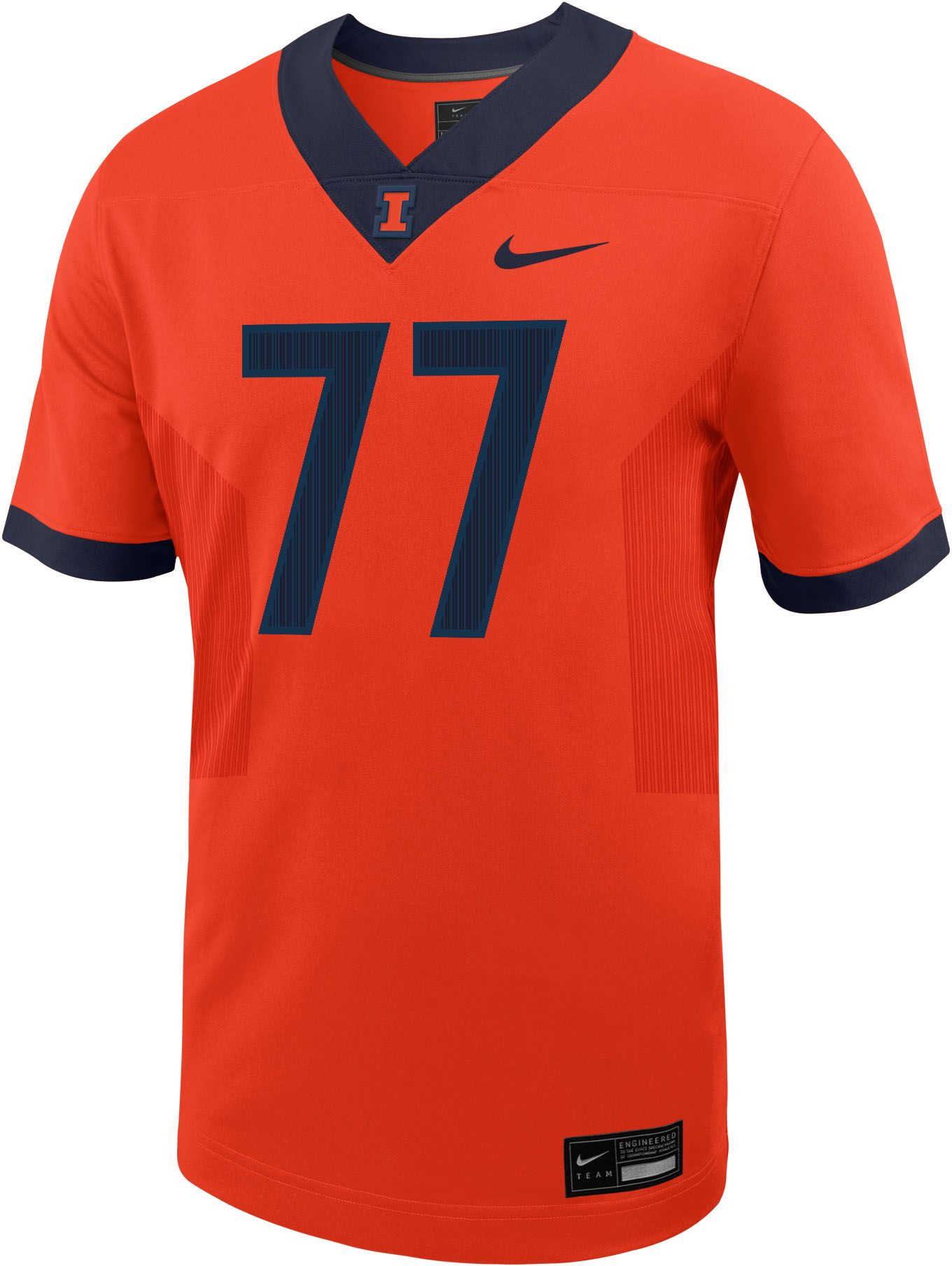 Nike Men's Illinois Fighting Illini #77 Orange Untouchable Game Football Jersey