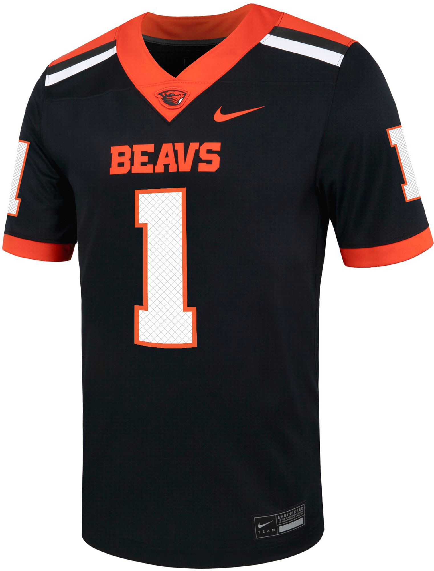 Nike Men's Oregon State Beavers #1 Black Replica Football Jersey product image