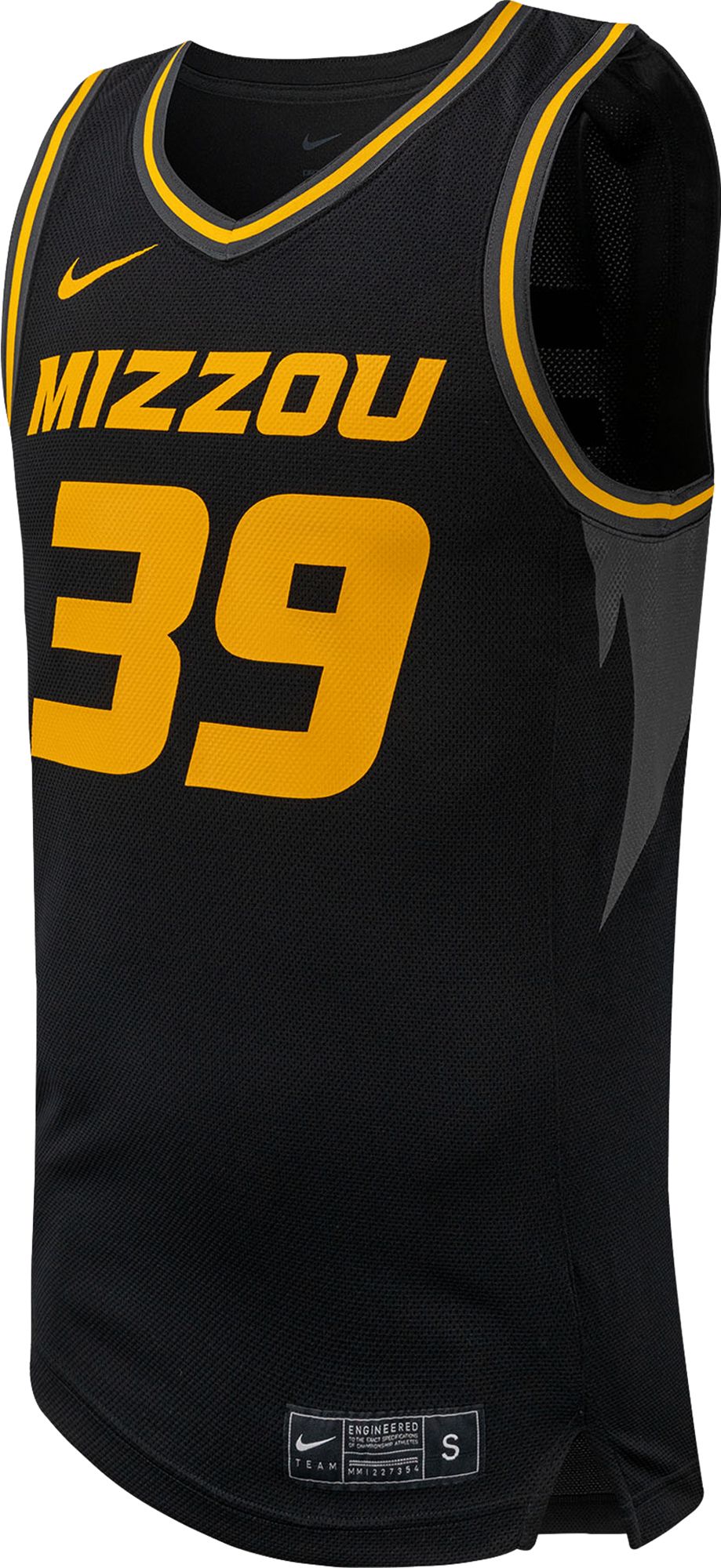 Nike Men's Missouri Tigers #39 Black Replica Basketball Jersey