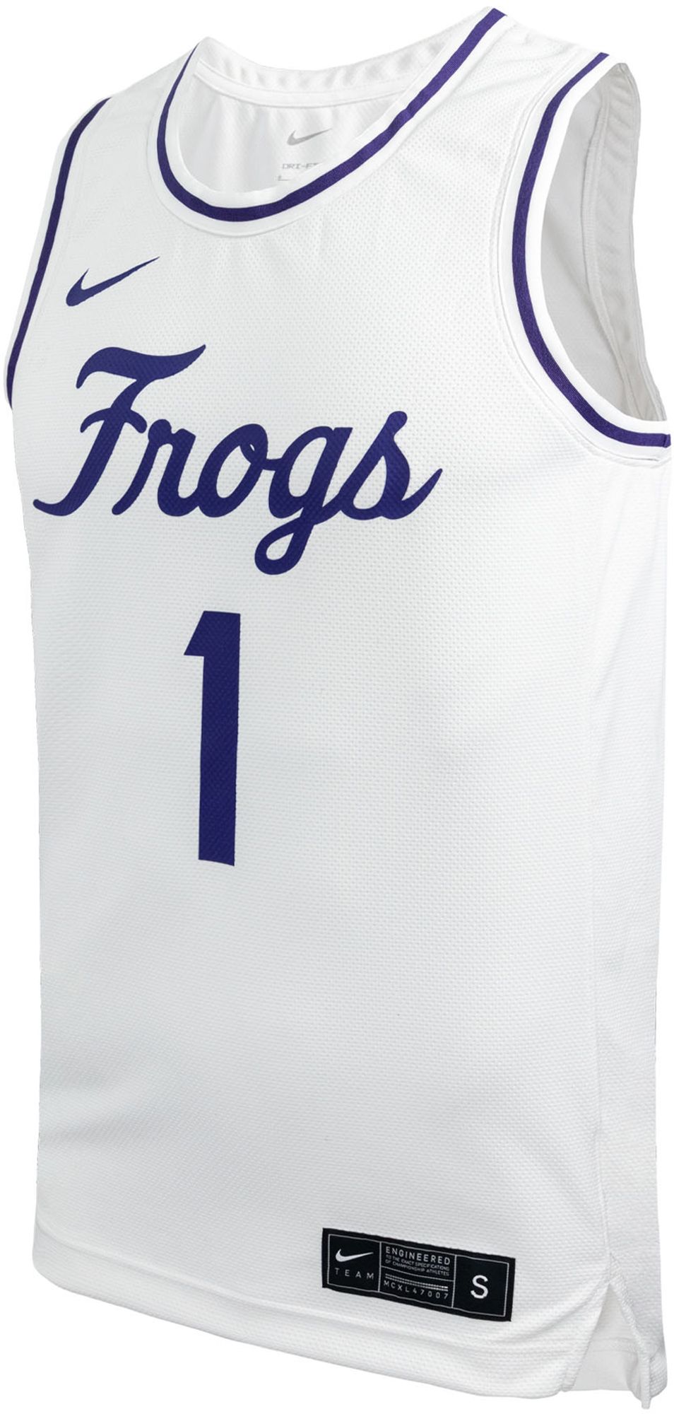 Nike Men's TCU Horned Frogs #1 White Replica Basketball Jersey product image