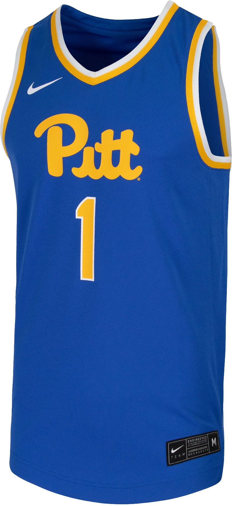 Nike Men's Pitt Panthers #1 Blue Replica Basketball Jersey