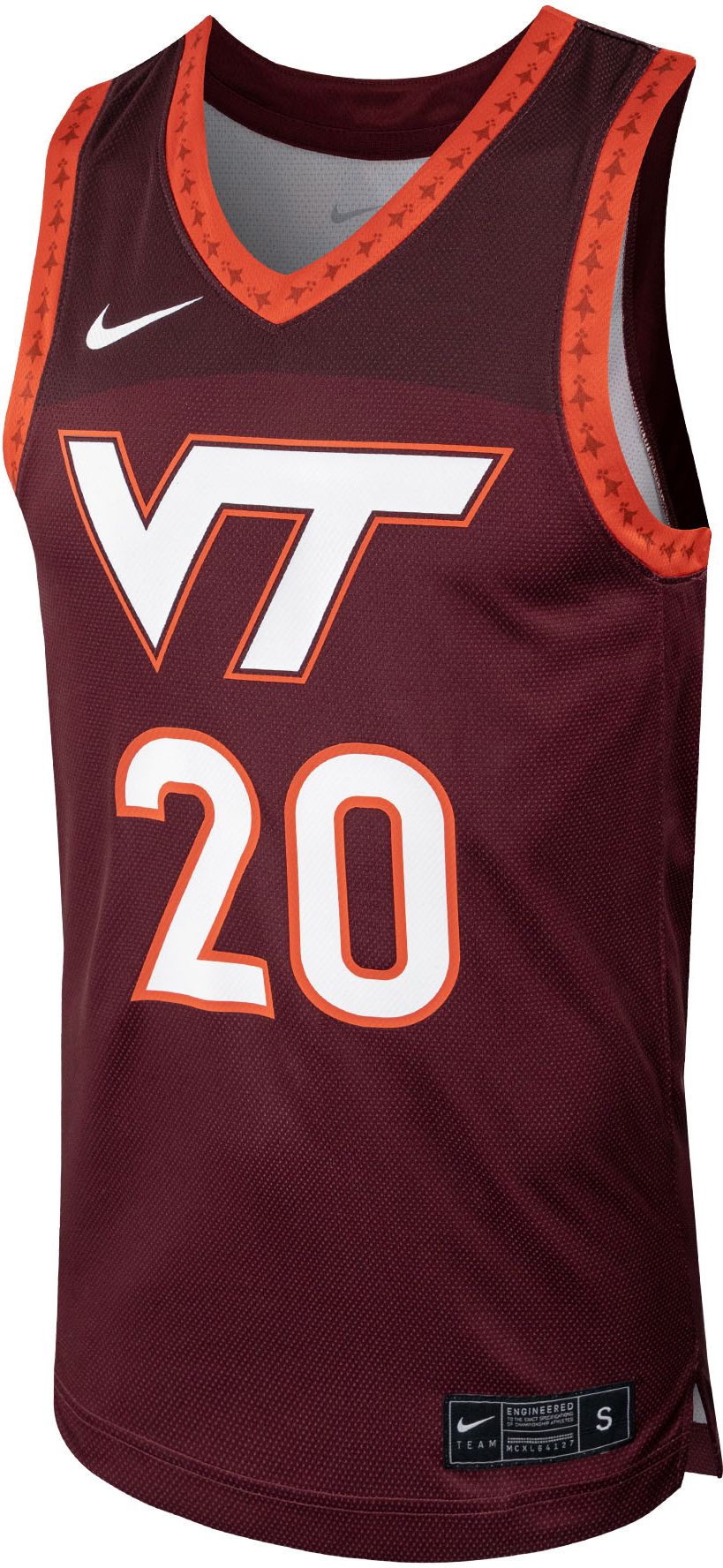 Nike Men's Virginia Tech Hokies #20 Maroon Replica Basketball Jersey