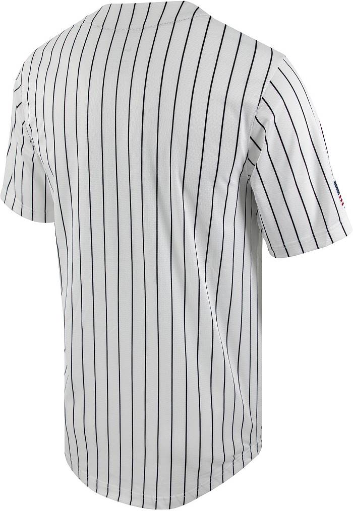 Nike Men's Army West Point Black Knights White Pinstripe Full Button  Replica Baseball Jersey